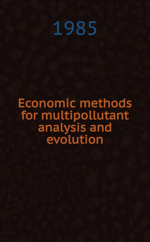 Economic methods for multipollutant analysis and evolution