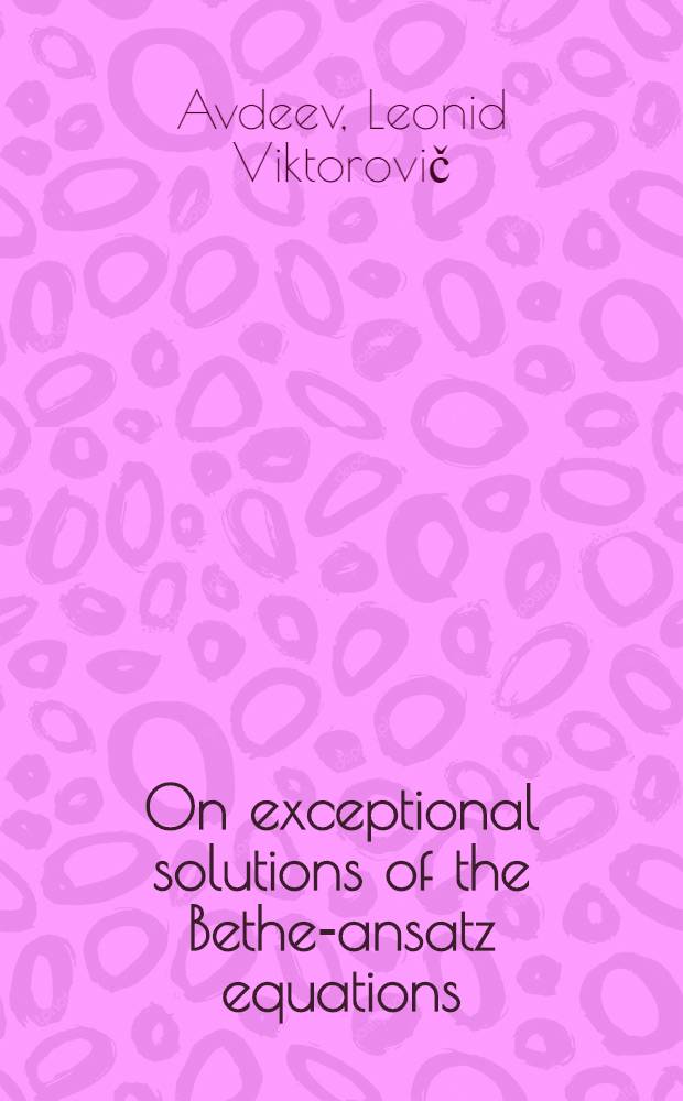 On exceptional solutions of the Bethe-ansatz equations