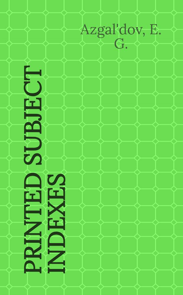 Printed subject indexes : A structural study with particular reference to science citation index