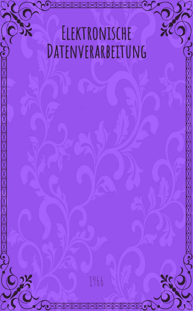 Elektronische Datenverarbeitung : Grundstufe der COBOL-Programmierung