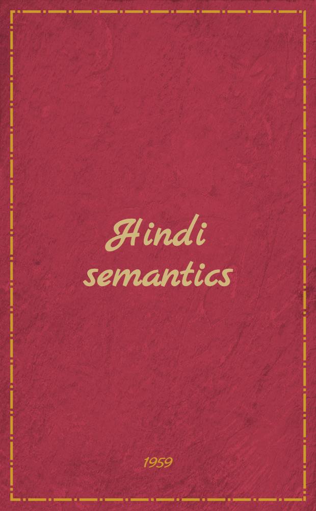 Hindi semantics