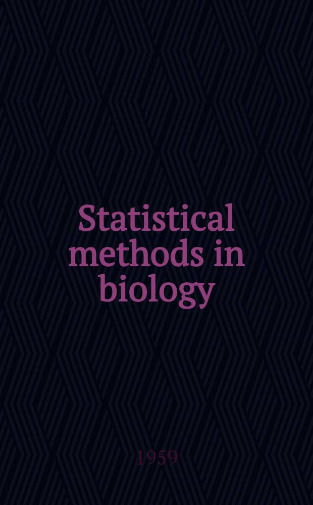 Statistical methods in biology