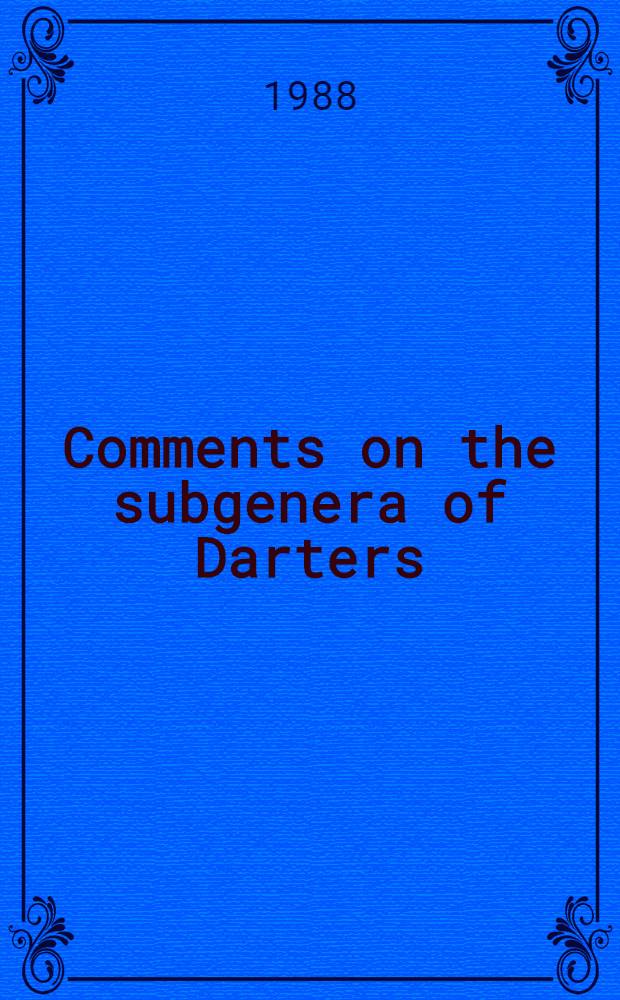 Comments on the subgenera of Darters (Percidae) with descriptions of two new species of Etheostoma (Ulocentra) from southeastern United States