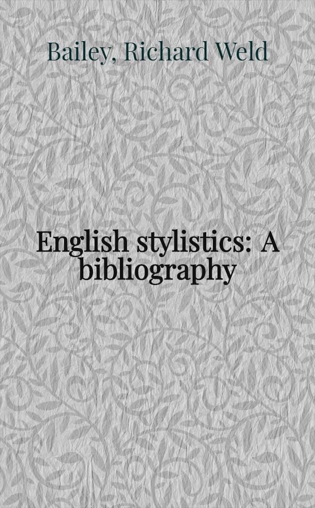 English stylistics : A bibliography