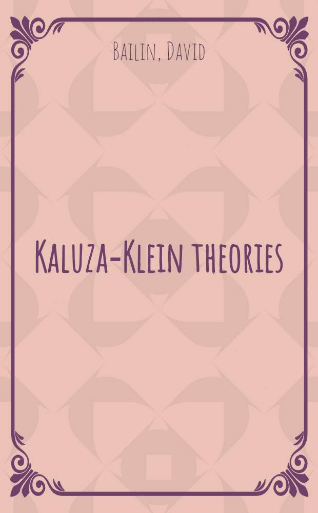 Kaluza-Klein theories
