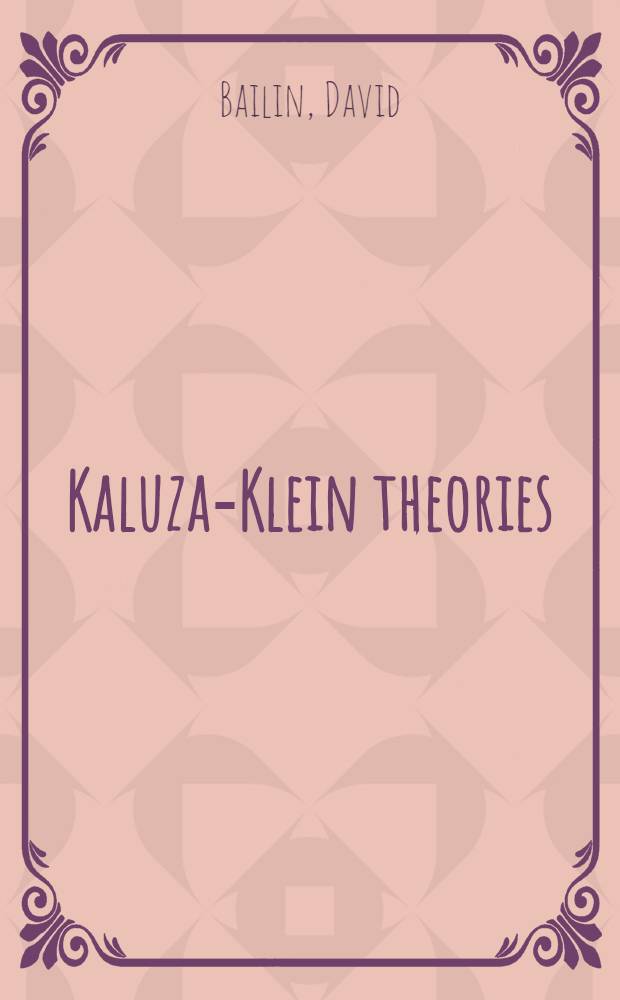 Kaluza-Klein theories