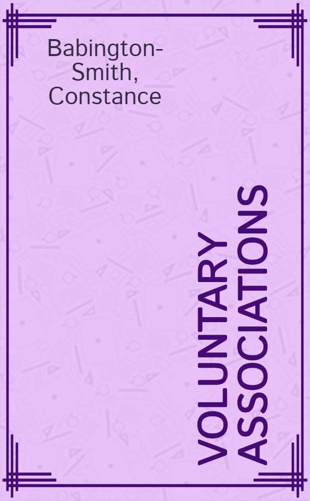 Voluntary associations : Perspectives on the literature