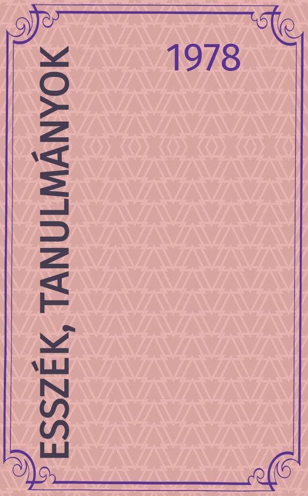 Esszék, tanulmányok