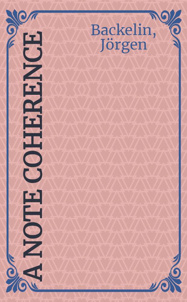 A note coherence