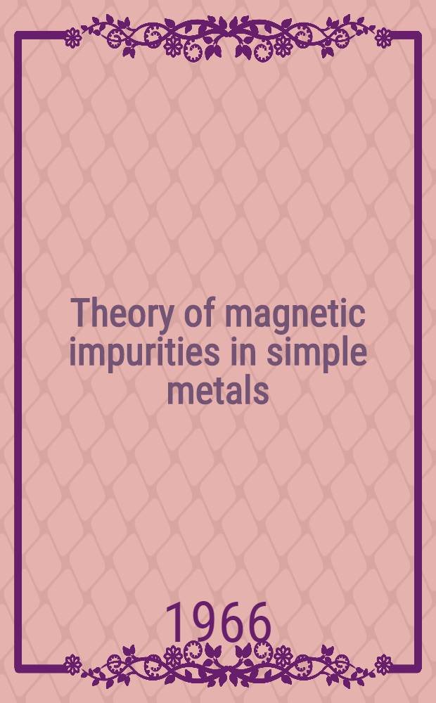 [Theory of magnetic impurities in simple metals
