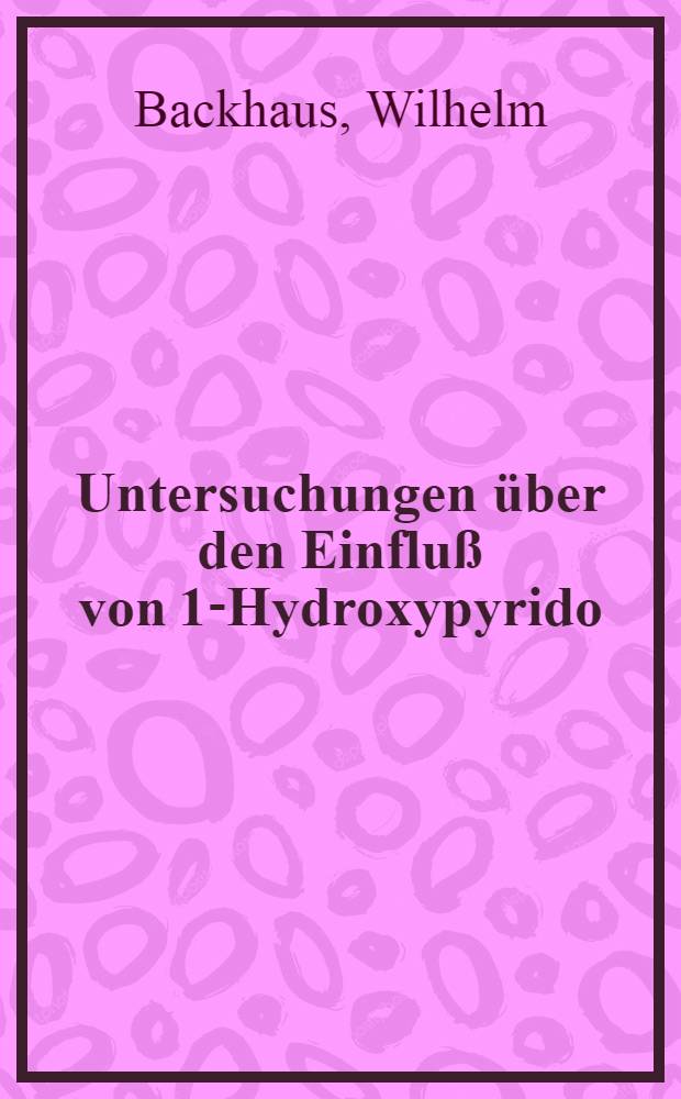Untersuchungen über den Einfluß von 1-Hydroxypyrido (3, 2 - α) - 5 Phenoxazon - 3 - Carboxylsäure auf die Cataracta senilis beim Menschen : Inaug.-Diss. ... der ... Med. Fak. der ... Univ. zu Bonn