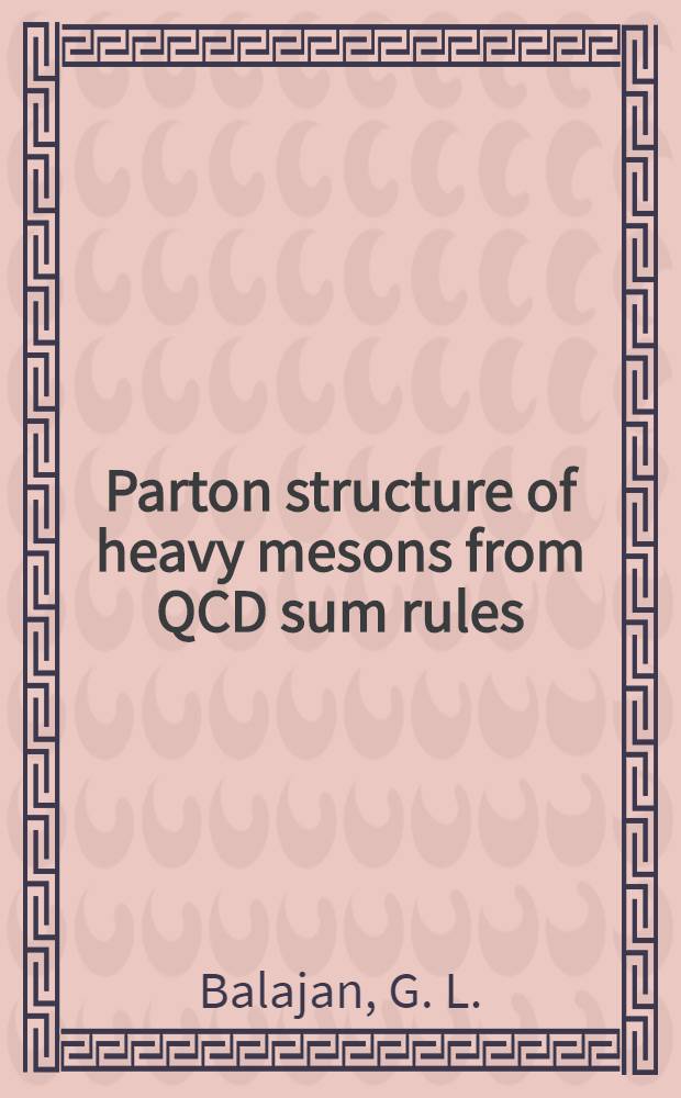 Parton structure of heavy mesons from QCD sum rules