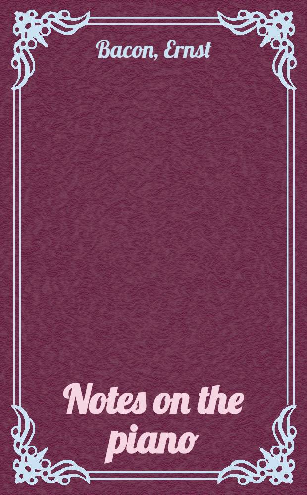 Notes on the piano