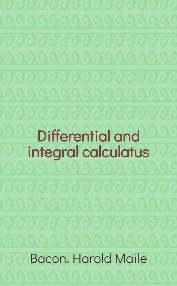 Differential and integral calculatus