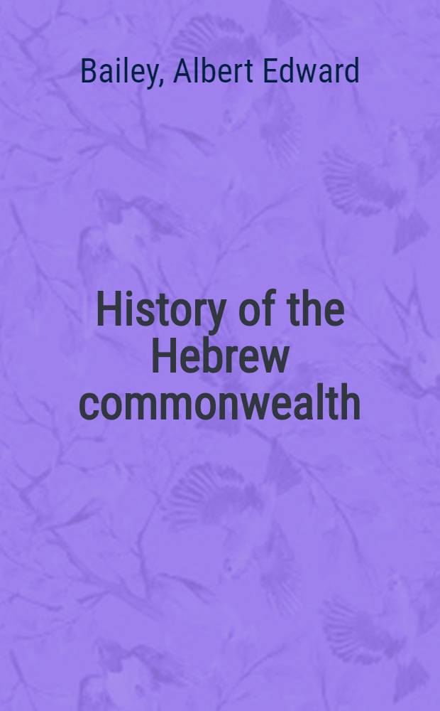 History of the Hebrew commonwealth