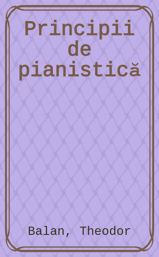 Principii de pianistică