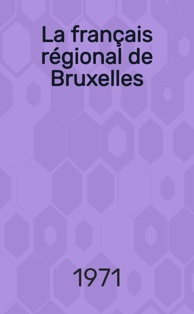 La français régional de Bruxelles