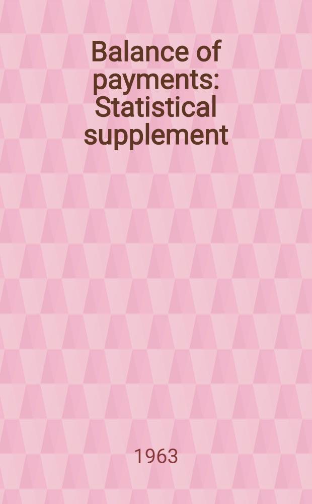 Balance of payments : Statistical supplement