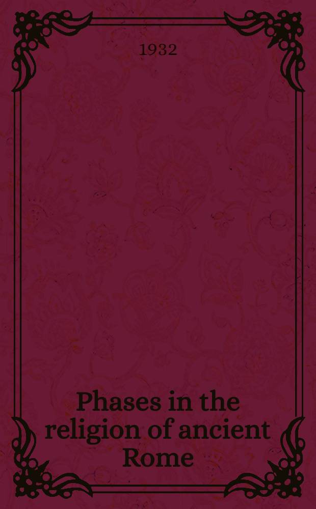 Phases in the religion of ancient Rome