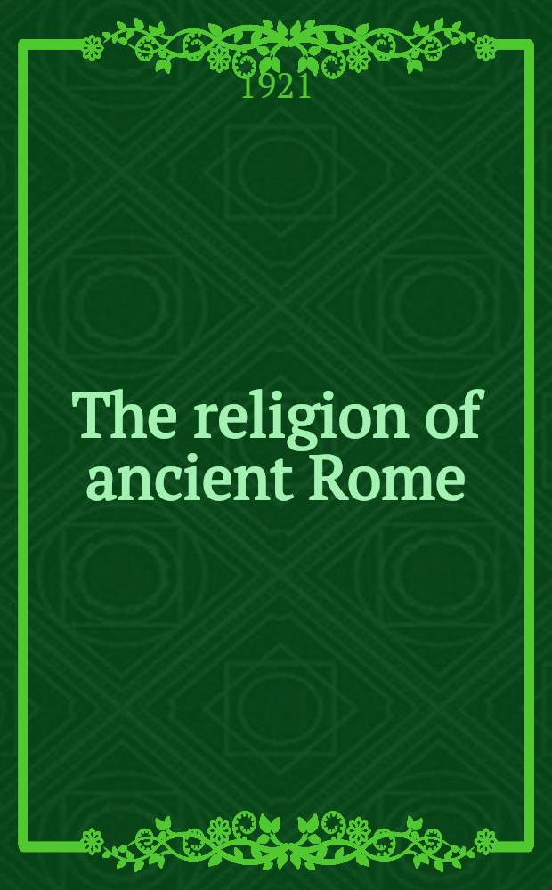 The religion of ancient Rome