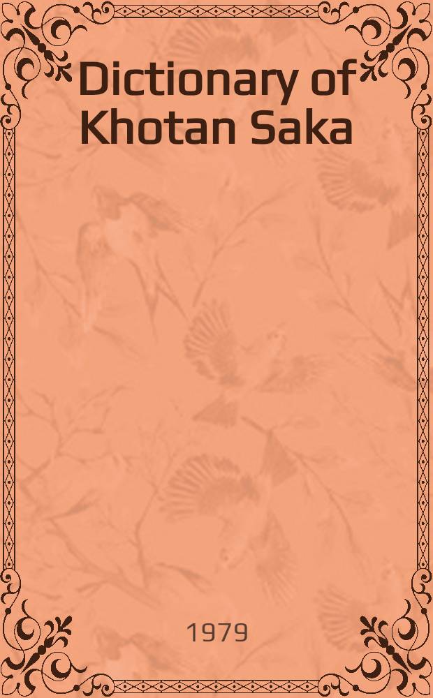 Dictionary of Khotan Saka