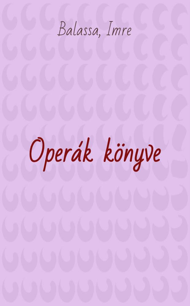 Operák könyve