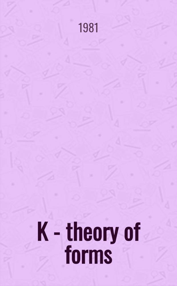 K - theory of forms