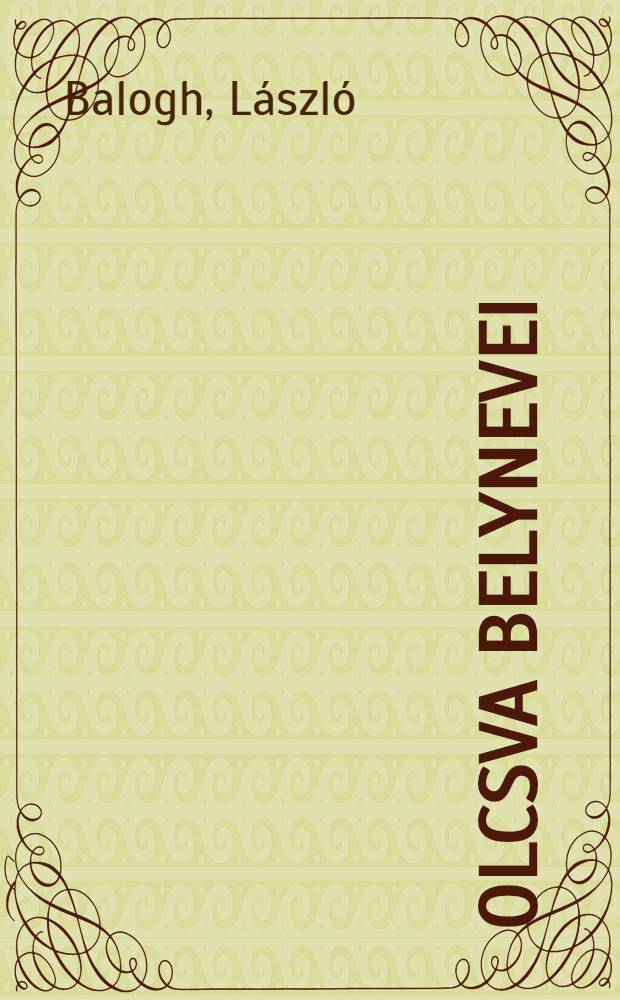 Olcsva belynevei