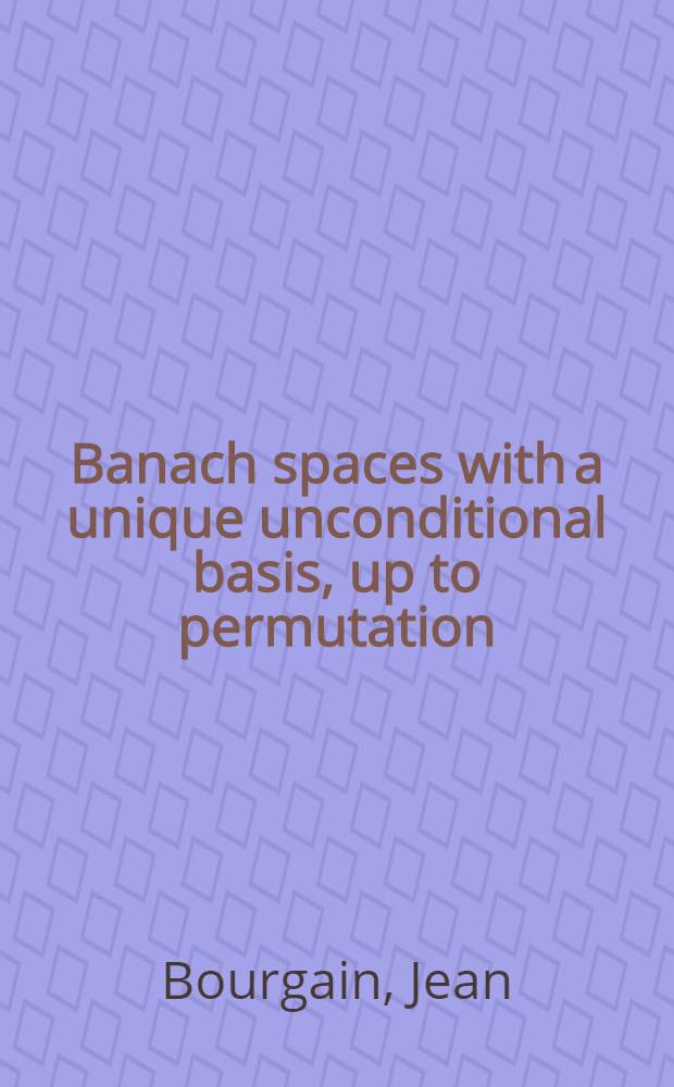 Banach spaces with a unique unconditional basis, up to permutation
