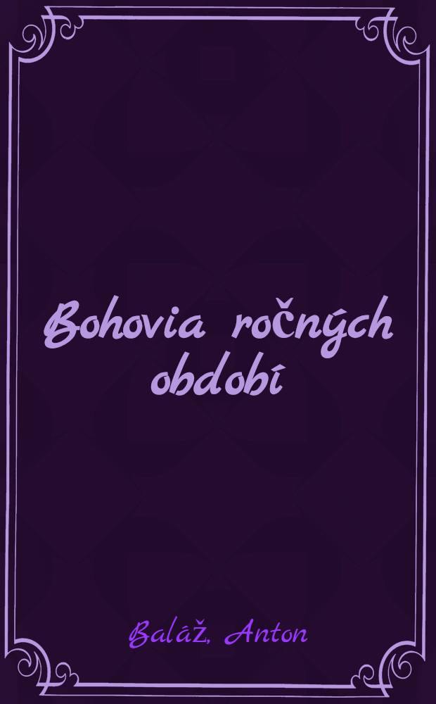 Bohovia ročných období