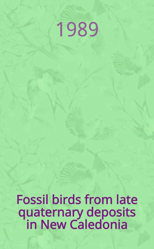 Fossil birds from late quaternary deposits in New Caledonia
