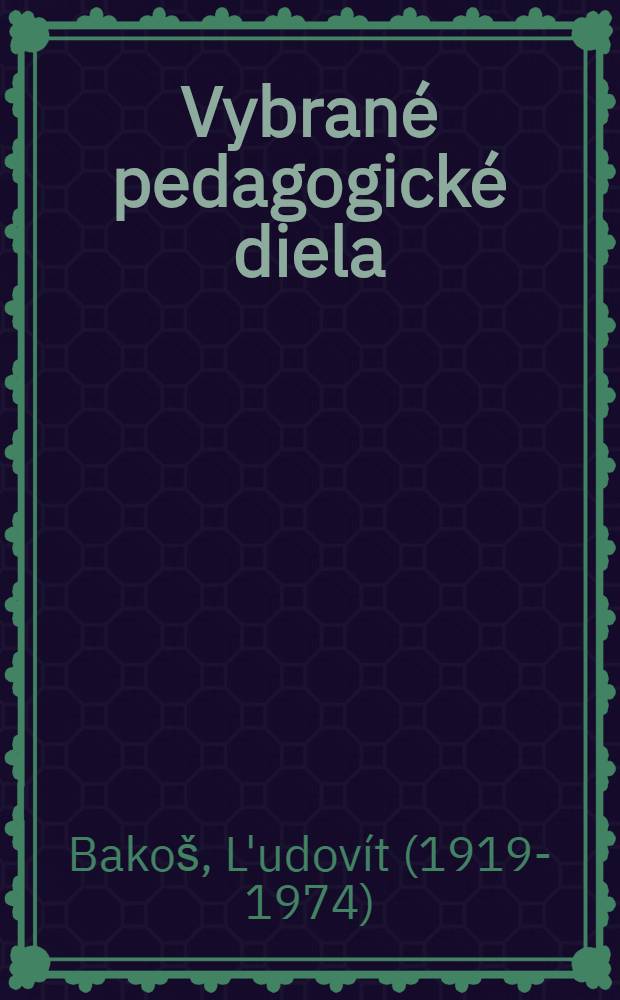 Vybrané pedagogické diela
