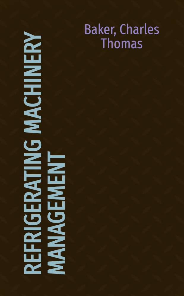 Refrigerating machinery management