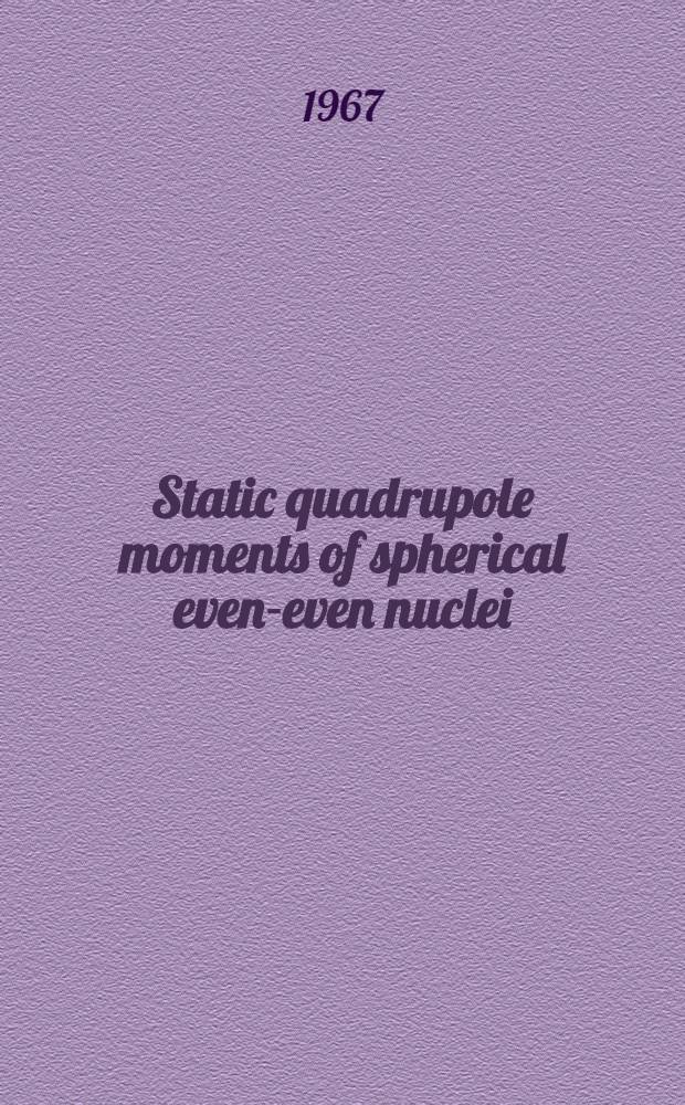Static quadrupole moments of spherical even-even nuclei