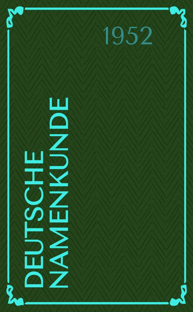 Deutsche Namenkunde