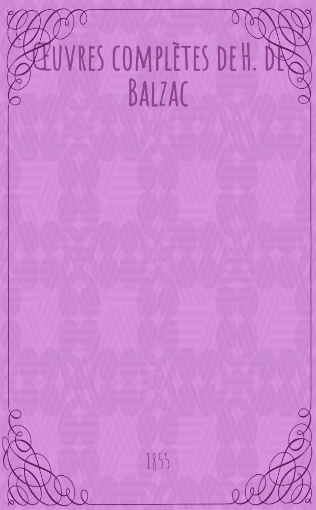 [Œuvres complètes de H. de Balzac]