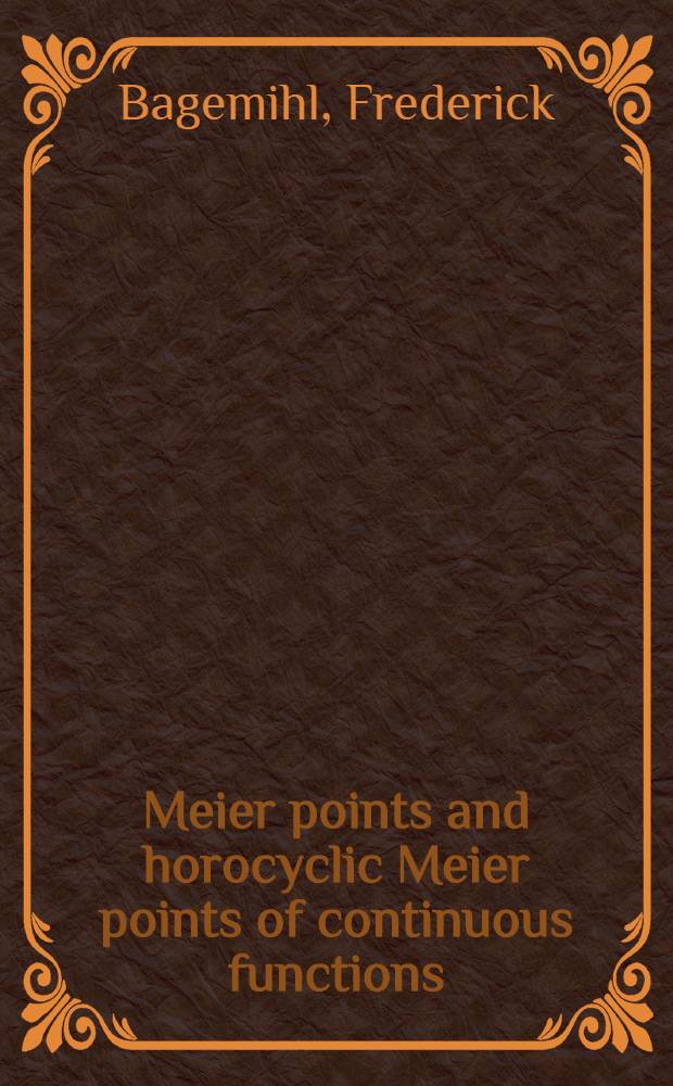 Meier points and horocyclic Meier points of continuous functions