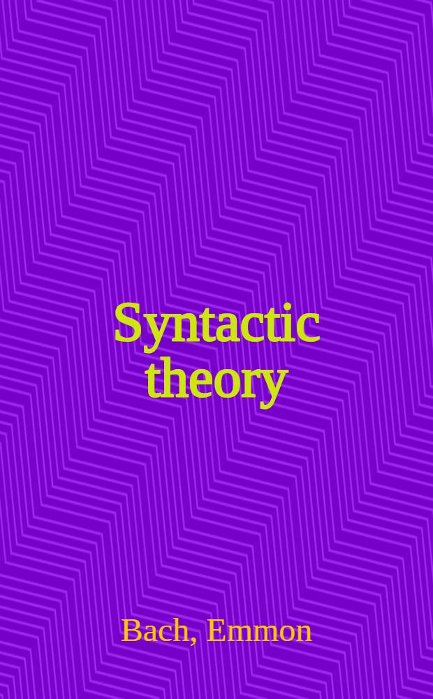 Syntactic theory