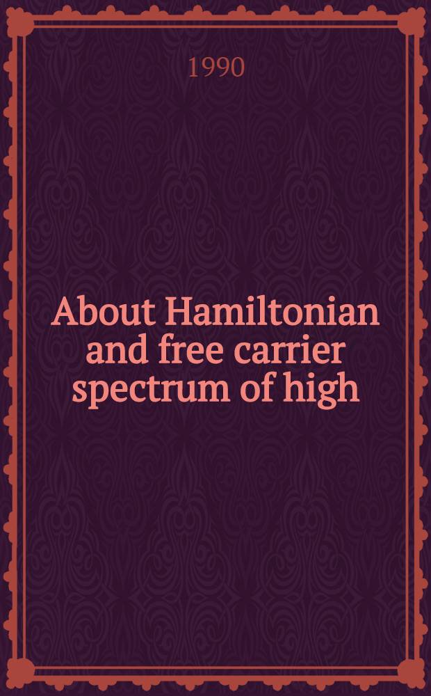 About Hamiltonian and free carrier spectrum of high=T_c superconductors