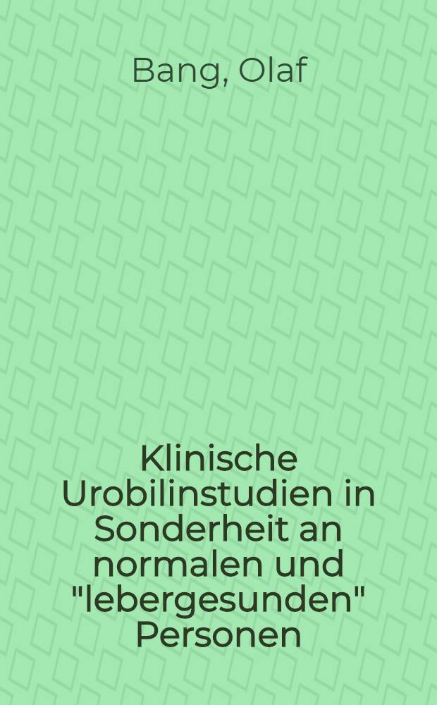 Klinische Urobilinstudien in Sonderheit an normalen und "lebergesunden" Personen : Die Wirkung kohlehydratknapper Kost auf die Urobilinausscheidung : Die Urobilinurie der Diabetiker