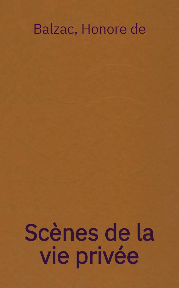 Scènes de la vie privée