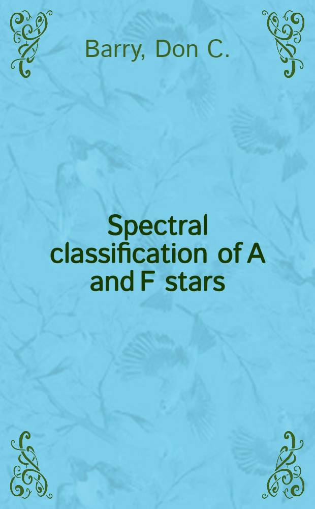 Spectral classification of A and F stars