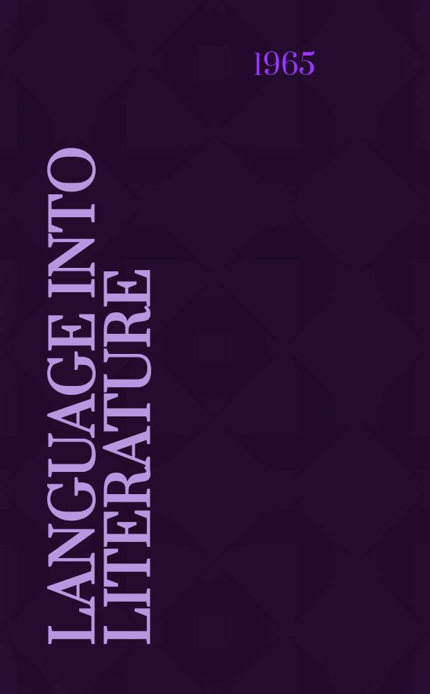 Language into literature