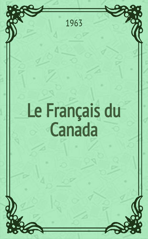 Le Français du Canada