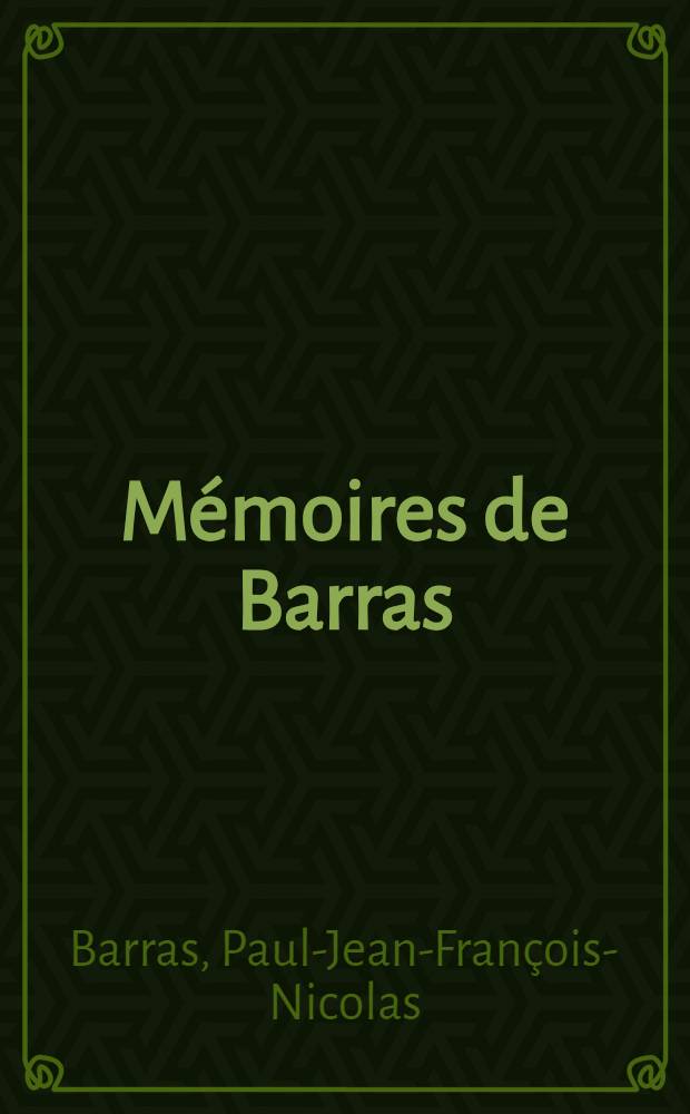 Mémoires de Barras