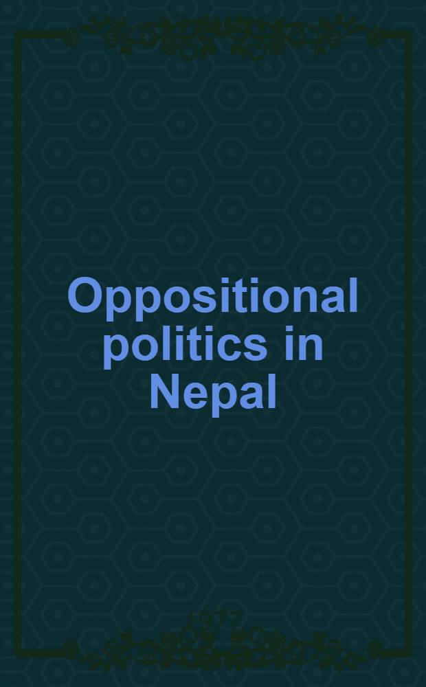 Oppositional politics in Nepal
