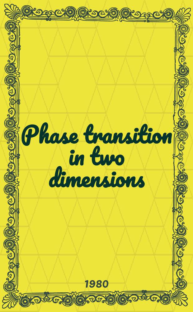 Phase transition in two dimensions