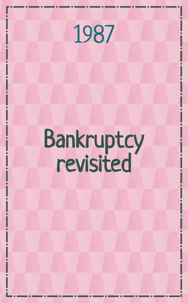 Bankruptcy revisited