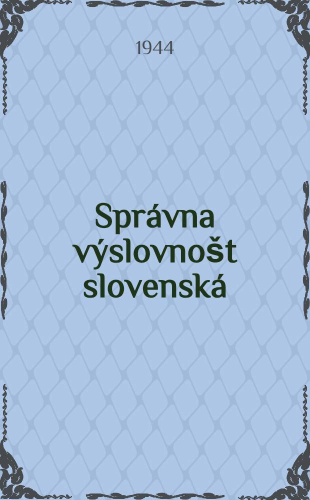 Správna výslovnošt slovenská