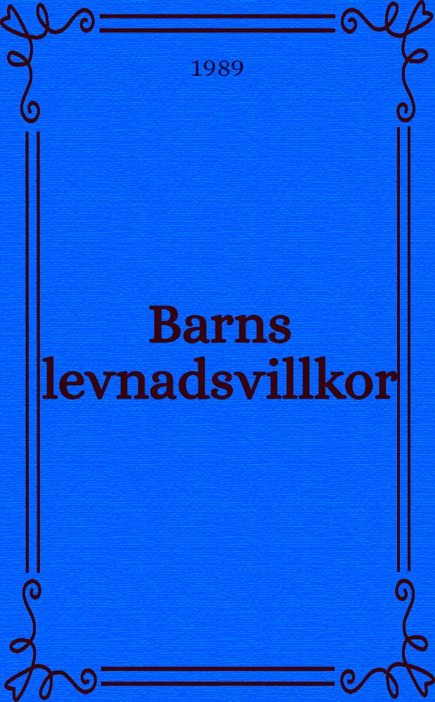 Barns levnadsvillkor
